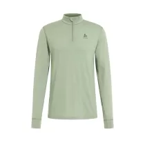 Odlo T-Shirt ML 1/2 zip Natural 100% Merino Warm - Matte Green - 0