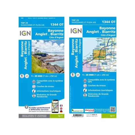 IGN 1344OT Bayonne. Anglet. Biarritz. Côte d'Argent