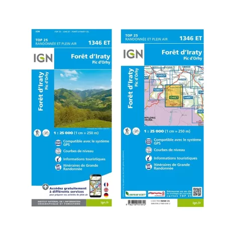 IGN 1346ET Forêt d'Iraty. Pic d'Orhy