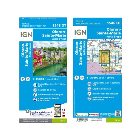 IGN 1546OT Oloron Ste Marie. Vallée d'Aspe