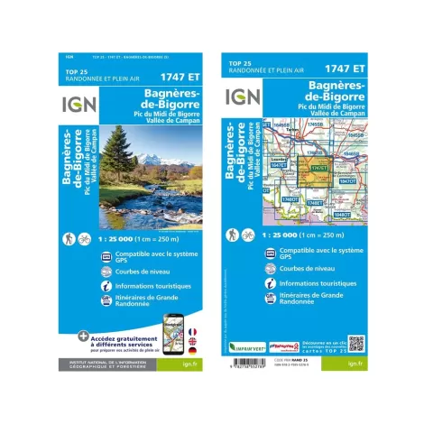 IGN 1747ET Bagnères de Bigorre. Pic du Midi de Bigorre