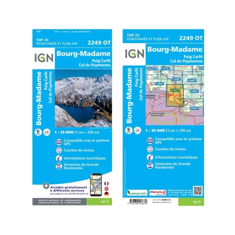 IGN 2249OT Bourg-Madame. Puig Carlit. Col de Puymorens