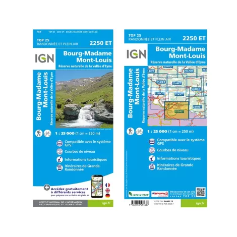 IGN 2250ET Bourg-Madame. Mont-Louis. Rés. Naturelle Vallée Eyne