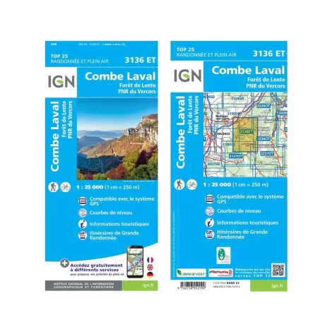 IGN 3136ET Combe Laval. PNR du Vercors