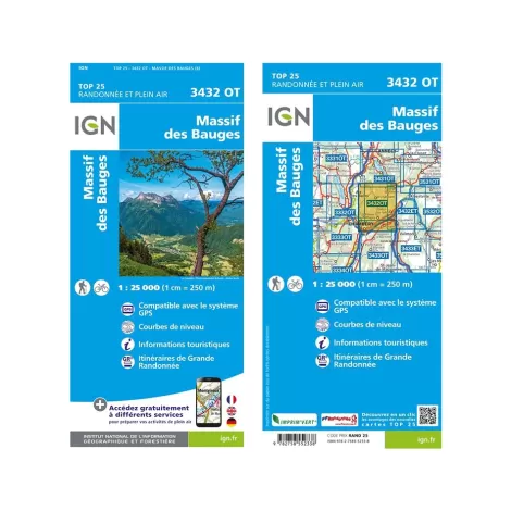 IGN 3432OT Massif des Bauges