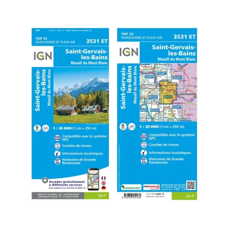 IGN 3531ET St-Gervais-Les-Bains. Massif du Mont Blanc