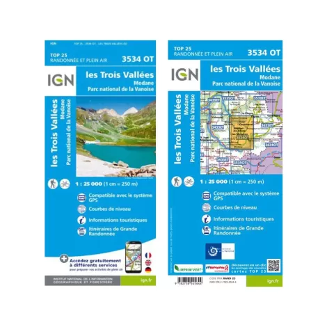 IGN 3534OT Les Trois Vallées. Modane. Vanoise