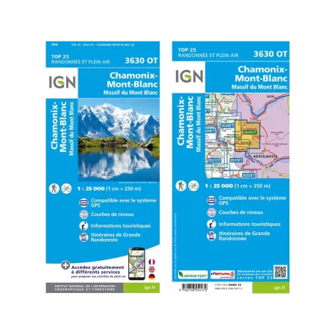 IGN 3630OT Chamonix. Massif du Mont Blanc