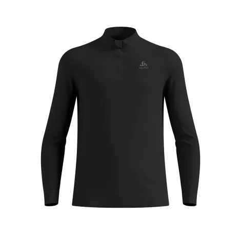 Odlo T-Shirt ML 1/2 zip Natural 100% Merino Warm - Noir