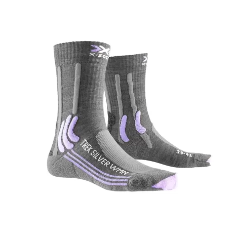 X-Socks Trek Silver Donna - Grey Melange/Bright Lavender